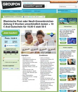 Kurzabo-Angebot der Rheinischen Post bei Groupon